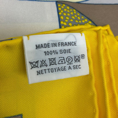 Hermes Scarf Silk Carre 90 Garden OF Shapes Yellow