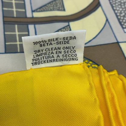 Hermes Scarf Silk Carre 90 Garden OF Shapes Yellow