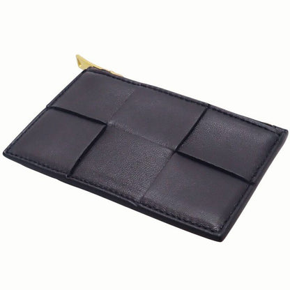 Bottega Veneta Maxi Intrecciato Cassette Zipper VCQC Card Case Calf Navy