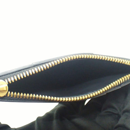 Bottega Veneta Maxi Intrecciato Cassette Zipper VCQC Card Case Calf Navy