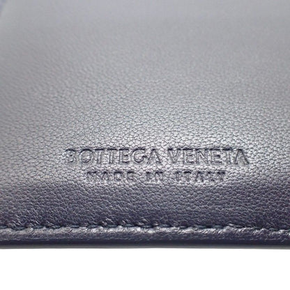 Bottega Veneta Maxi Intrecciato Cassette Zipper VCQC Card Case Calf Navy
