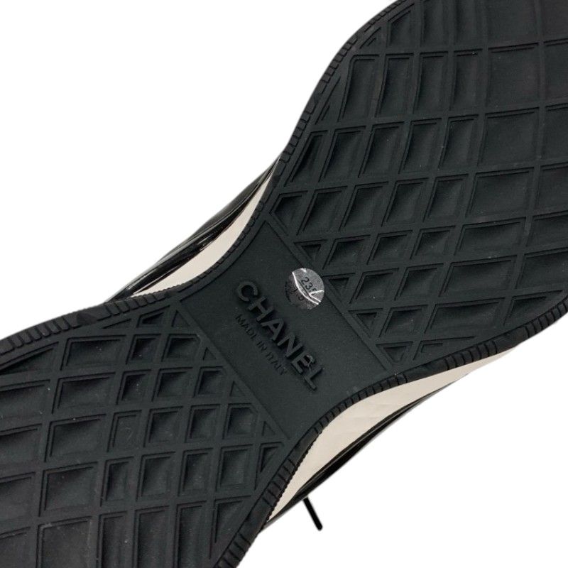Chanel Sneakers Shoes Fabric Leather Black White Unused Here Mark