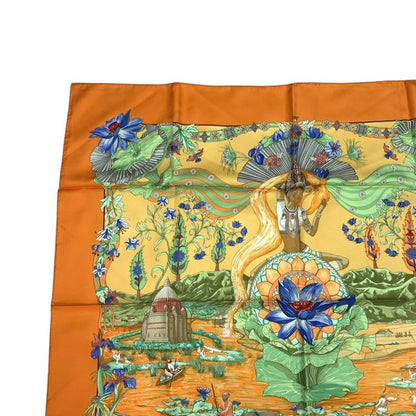 Hermes Scarf Silk Carre 90 Sarasvati Talent Orange