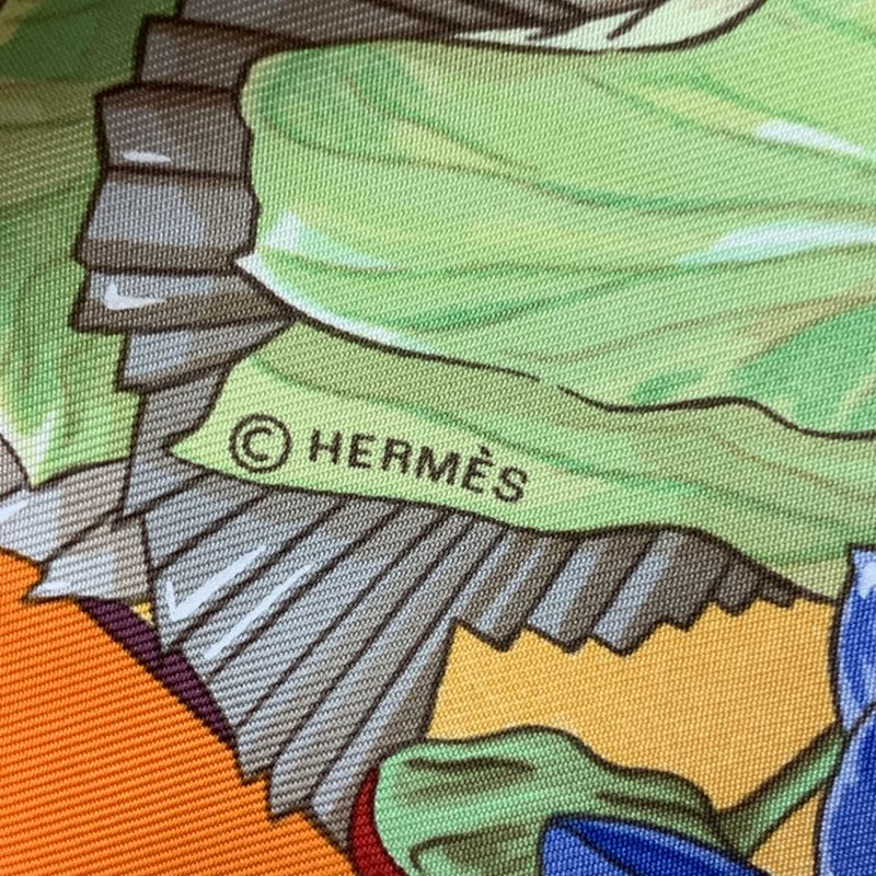 Hermes Scarf Silk Carre 90 Sarasvati Talent Orange