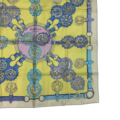 Hermes Scarf Silk Carre 90 Cuivreries Copperwork Yellow