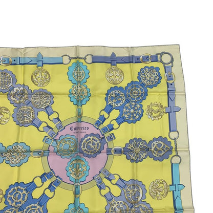Hermes Scarf Silk Carre 90 Cuivreries Copperwork Yellow