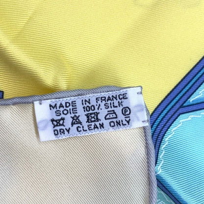 Hermes Scarf Silk Carre 90 Cuivreries Copperwork Yellow