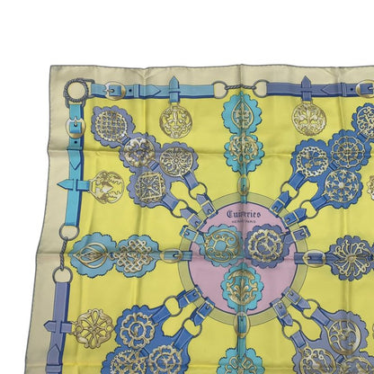 Hermes Scarf Silk Carre 90 Cuivreries Copperwork Yellow