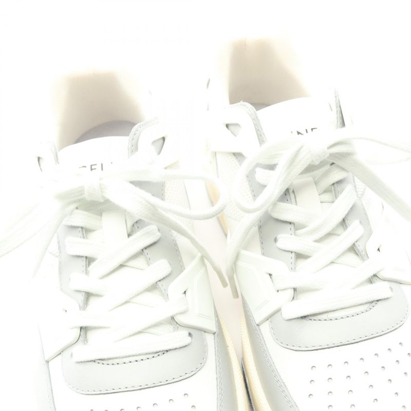 Celine Sneakers Triomphe 361554995c00dp41 White Gray Beige Leather Sneakers