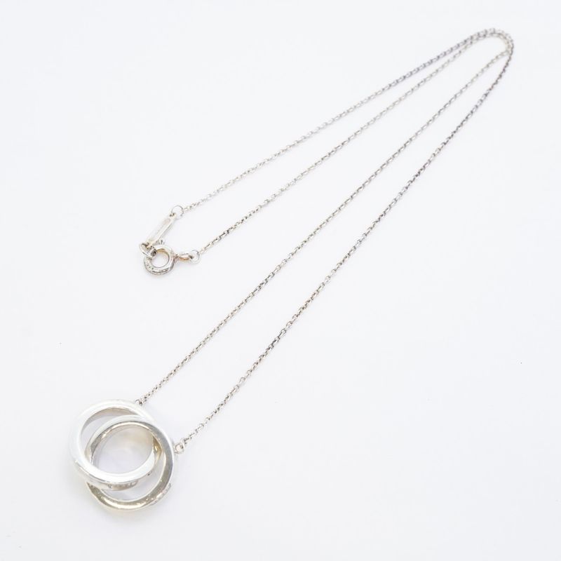 Tiffany & Co Necklace Interlocking Silver 925 Women's