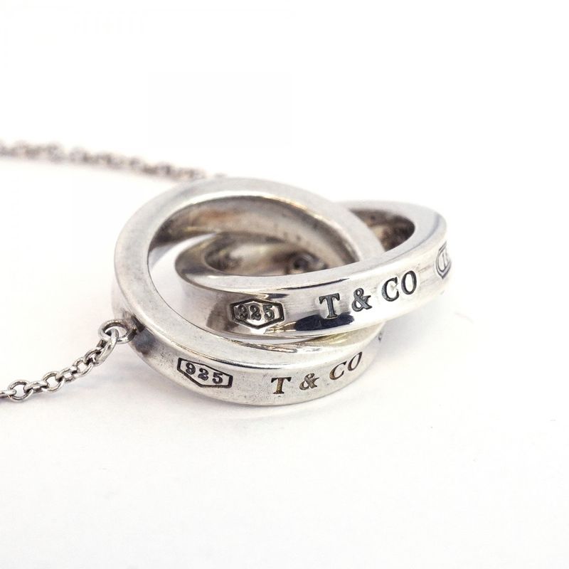 Tiffany & Co Necklace Interlocking Silver 925 Women's