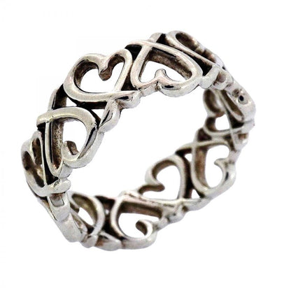 Tiffany & Co Ring Full Loving Heart Silver 925 No 12 Women's