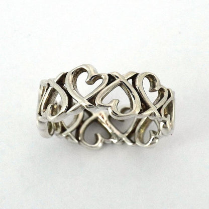Tiffany & Co Ring Full Loving Heart Silver 925 No 12 Women's