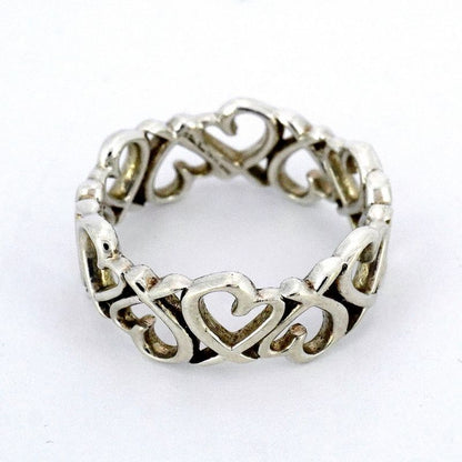 Tiffany & Co Ring Full Loving Heart Silver 925 No 12 Women's