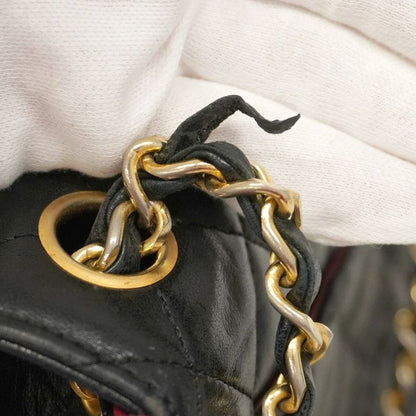 Chanel Shoulder Bag Matelasse Decacoco Lambskin Black Gold Hardware Women's