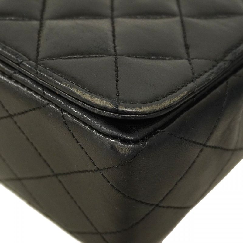 Chanel Shoulder Bag Matelasse Decacoco Lambskin Black Gold Hardware Women's