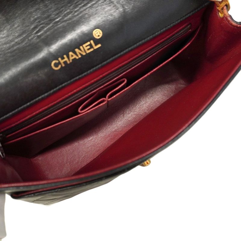 Chanel Shoulder Bag Matelasse Decacoco Lambskin Black Gold Hardware Women's