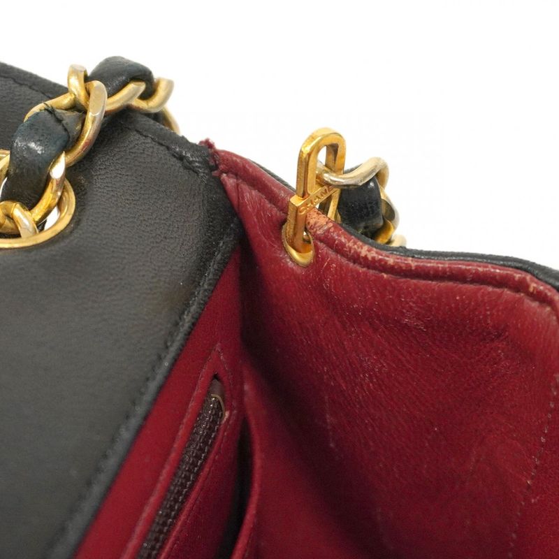 Chanel Shoulder Bag Matelasse Decacoco Lambskin Black Gold Hardware Women's