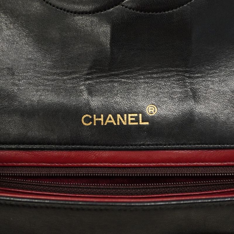 Chanel Shoulder Bag Matelasse Decacoco Lambskin Black Gold Hardware Women's