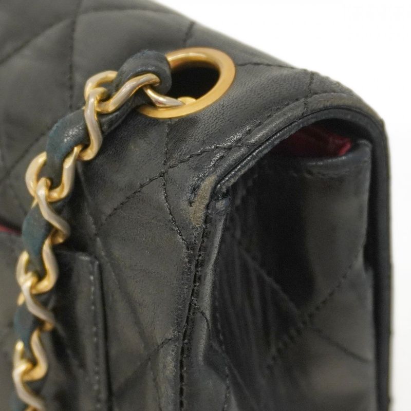 Chanel Shoulder Bag Matelasse Decacoco Lambskin Black Gold Hardware Women's