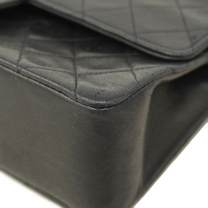 Chanel Shoulder Bag Matelasse Lambskin Black Gold Hardware Women