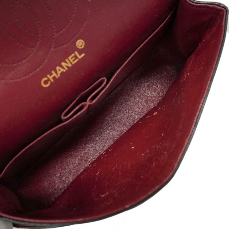 Chanel Shoulder Bag Matelasse Lambskin Black Gold Hardware Women