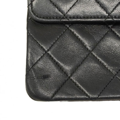 Chanel Shoulder Bag Matelasse Lambskin Black Gold Hardware Women