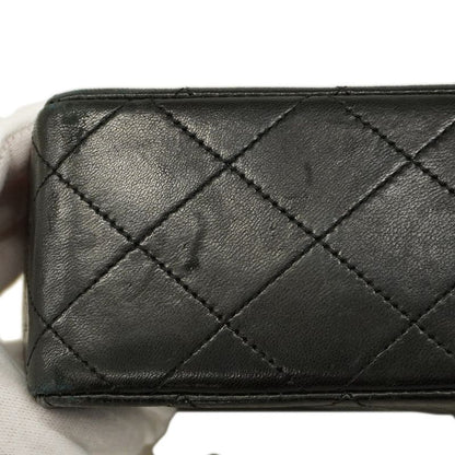 Chanel Shoulder Bag Matelasse Lambskin Black Gold Hardware Women