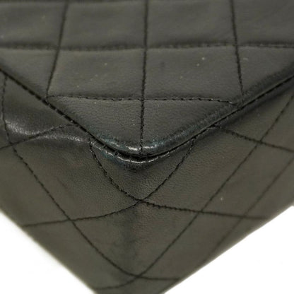 Chanel Shoulder Bag Matelasse Lambskin Black Gold Hardware Women