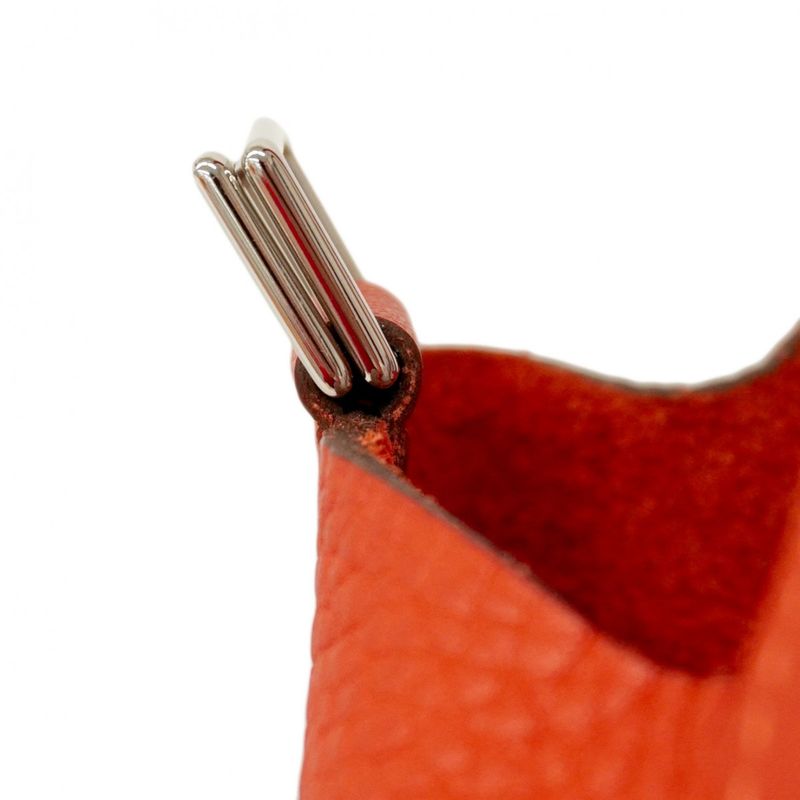 Hermes Handbag Picotan Lock PM Taurillon Clemence Rouge Tomato Silver Hardware