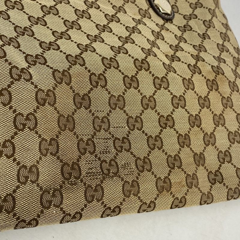 Gucci Tote Bag GG Canvas 153009 Canvas Brown Gold Hardware Ladies