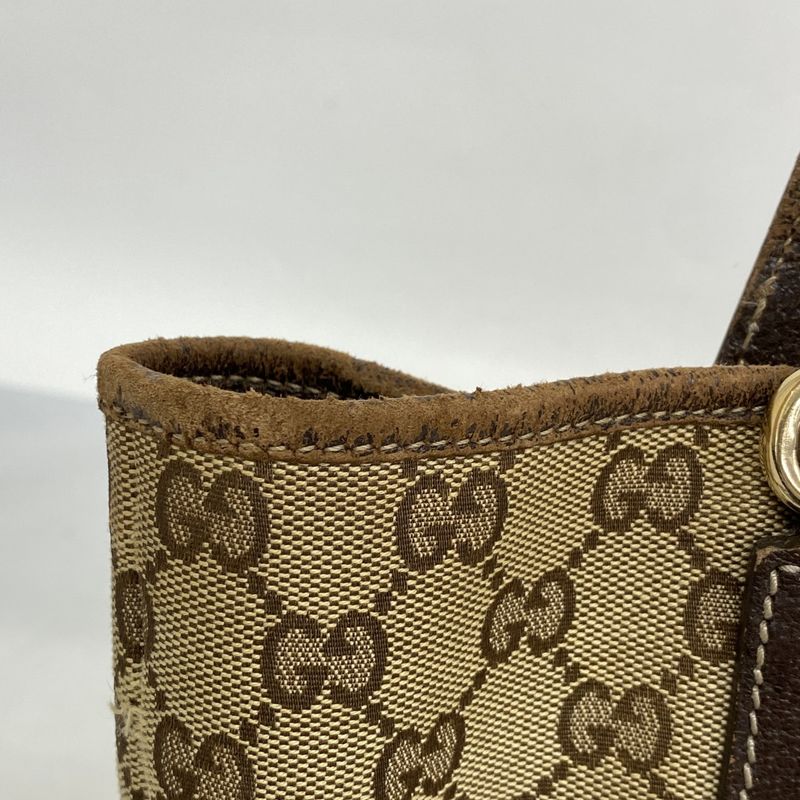 Gucci Tote Bag GG Canvas 153009 Canvas Brown Gold Hardware Ladies
