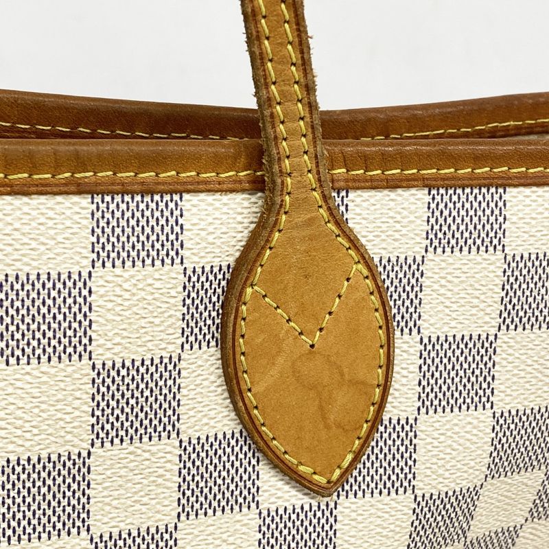 Louis Vuitton Tote Bag Damier Azure Neverfull MM N51107 White Ladies