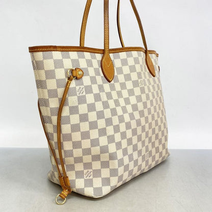 Louis Vuitton Tote Bag Damier Azure Neverfull MM N51107 White Ladies