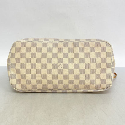 Louis Vuitton Tote Bag Damier Azure Neverfull MM N51107 White Ladies