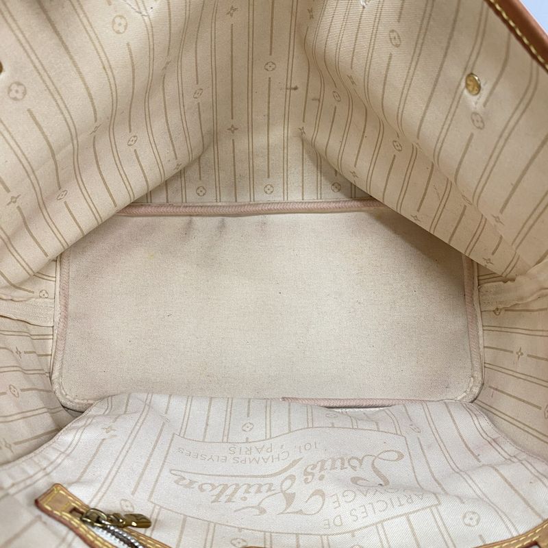 Louis Vuitton Tote Bag Damier Azure Neverfull MM N51107 White Ladies