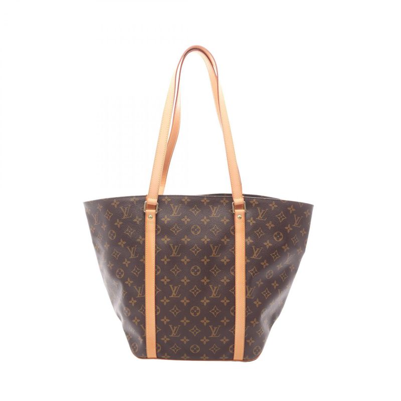 Louis Vuitton Tote Bag Sac Shopping Monogram M51108 PVC Coated Canvas Leather