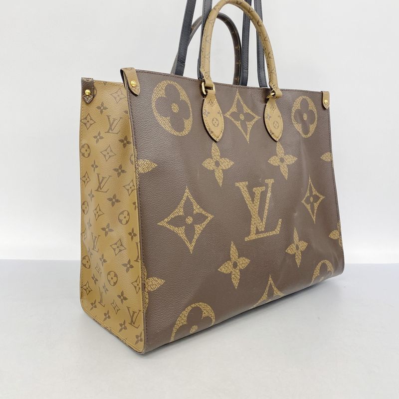 Louis Vuitton Tote Bag Monogram Giant Reverse On The Go GM M44576 Brown 2way