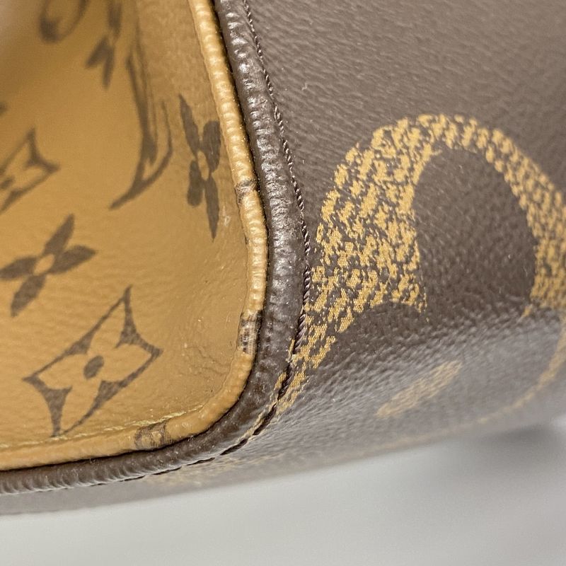 Louis Vuitton Tote Bag Monogram ・giant Reverse On The Go MM M45039 Brown 2way