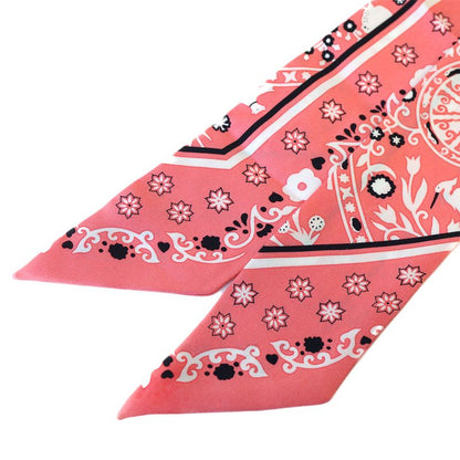 Hermes Scarf Twilly - Peuple DU VENT People Of The Wind 100% Silk Pink