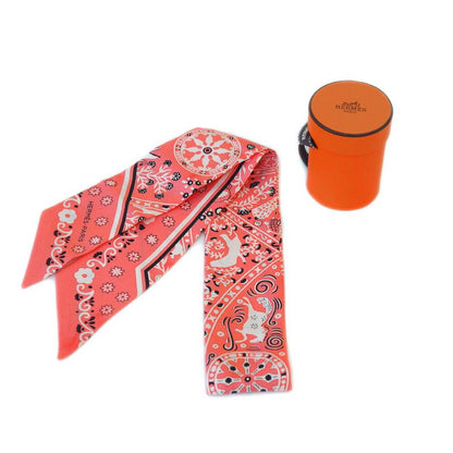 Hermes Scarf Twilly - Peuple DU VENT People Of The Wind 100% Silk Pink