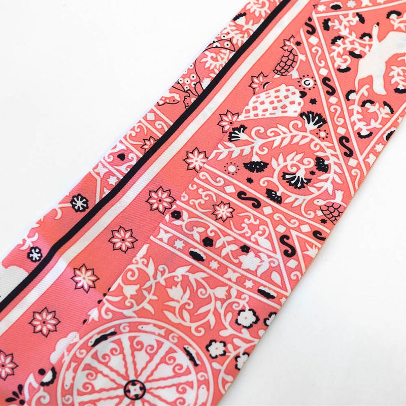 Hermes Scarf Twilly - Peuple DU VENT People Of The Wind 100% Silk Pink