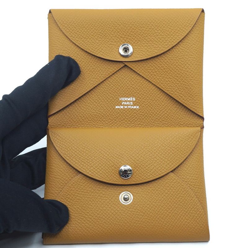 Hermes Calvi Duo Coin Case B Engraved 2023 Manufactured Leather Epson