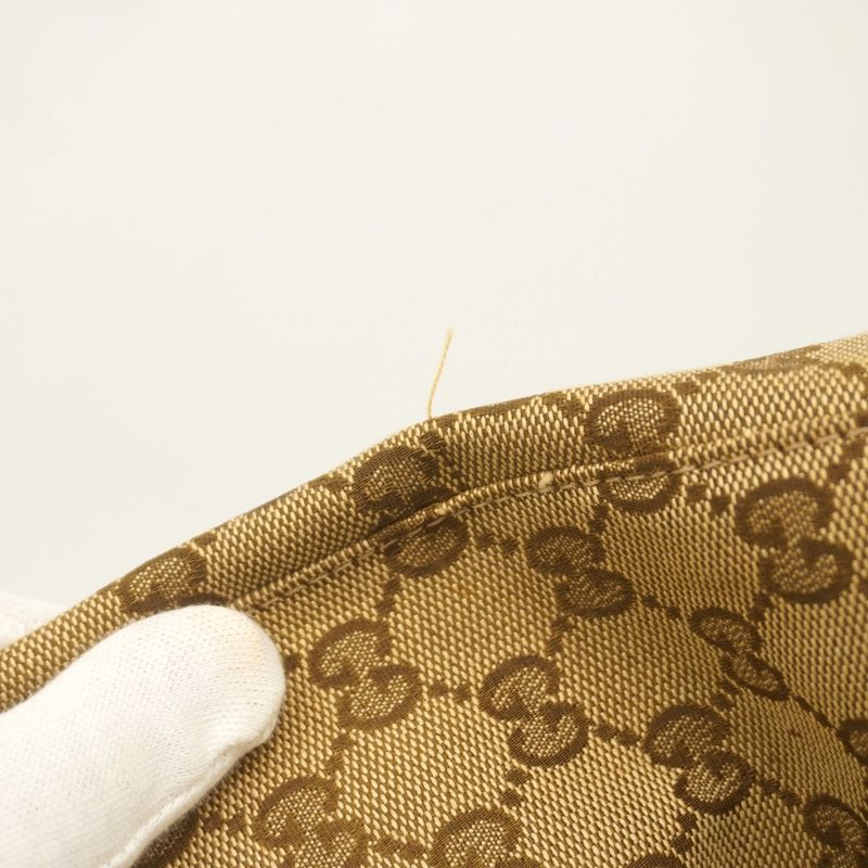 Gucci Tote Bag Horsebit 229852 Canvas Beige Emerald Green Silver Hardware