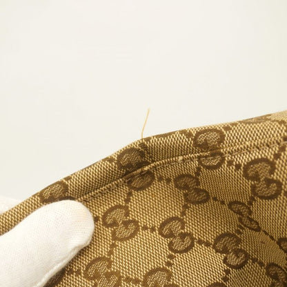 Gucci Tote Bag Horsebit 229852 Canvas Beige Emerald Green Silver Hardware