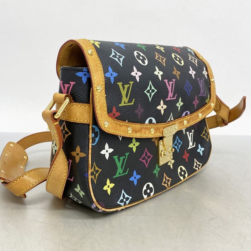 Louis Vuitton Shoulder Bag Monogram Multicolor Sologne M92639 Noir Black Women's