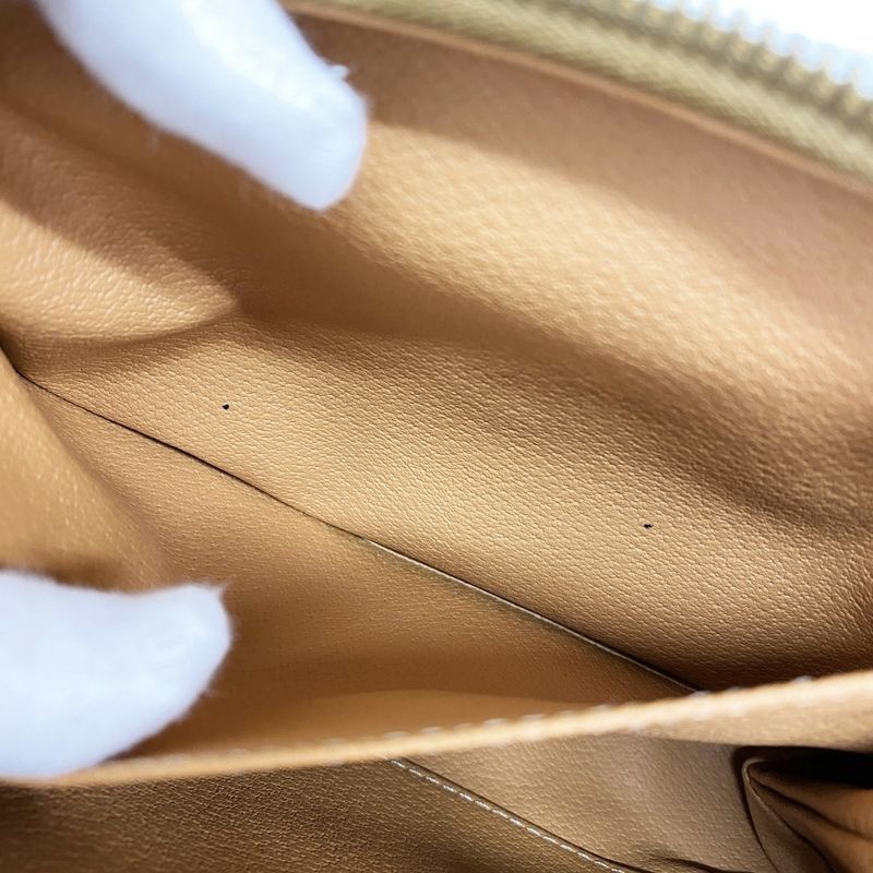 Celine Pouch Macadam PVC Brown Gold Hardware Women's