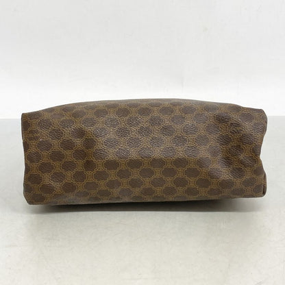 Celine Pouch Macadam PVC Brown Gold Hardware Women's