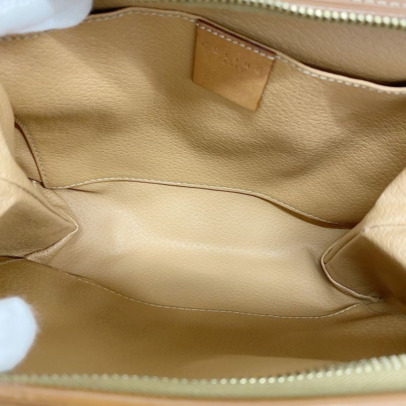 Celine Pouch Macadam PVC Brown Gold Hardware Women's