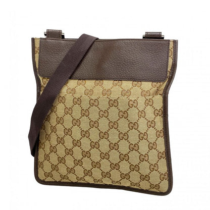 Gucci Shoulder Bag GG Canvas 27639 Canvas Brown Silver Hardware Women's
